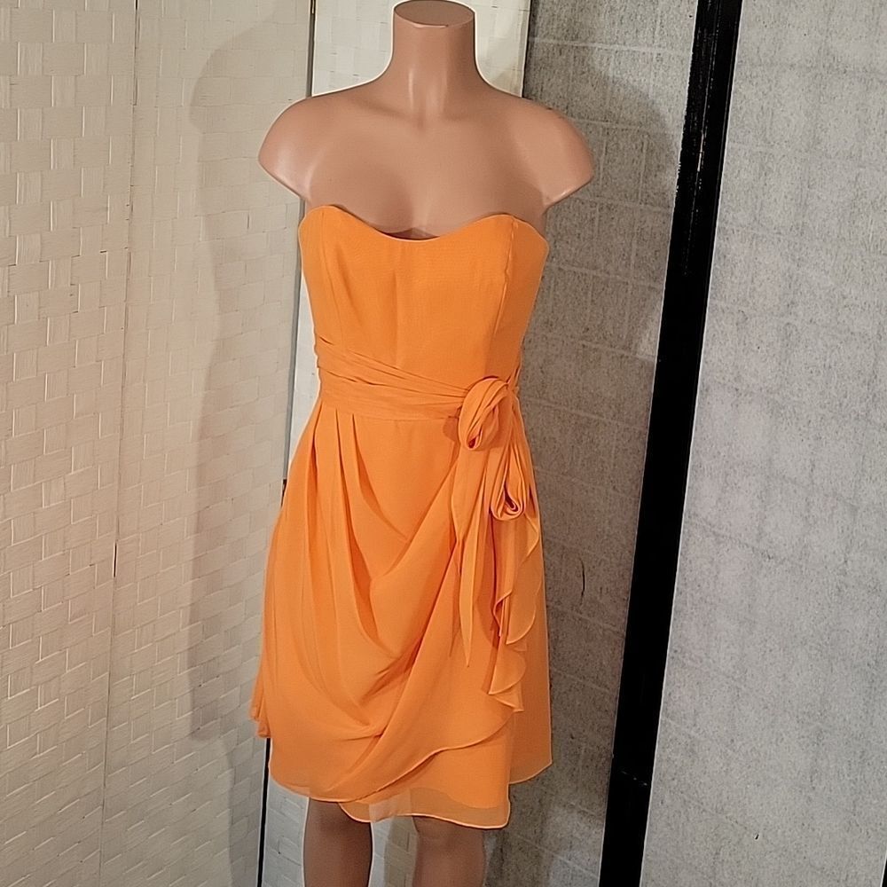 BRAND NEW JORDAN FASHION CHIFFON STRAPLESS SHORT COCKTAIL DRESS - Picture 5 of 15